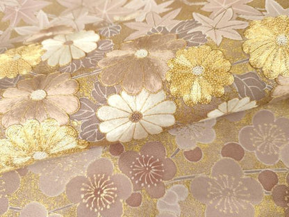 平和屋着物●銀座きしや　色留袖　駒刺繍　枝花文　金糸　金彩　たとう紙付き　正絹　逸品　AABJ3724cs
