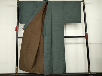 平和屋着物●男性　本場大島紬　アンサンブル　亀甲絣　富山矩靖作　羽裏：龍　キングサイズ　正絹　逸品　AABJ3727cs