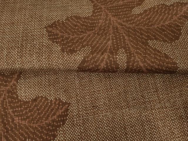 平和屋着物●本場大島紬　薩摩結城　枝葉文　正絹　逸品　AABJ3728cs