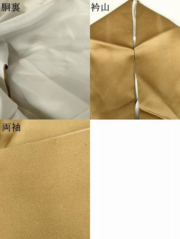 平和屋着物●漆工芸作家　金森一博　訪問着　絵巻風景花蝶文　暈し染め　金彩　正絹　逸品　AABJ3730cs