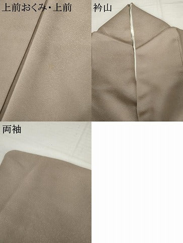 平和屋着物●上質な色無地　茶鼠色　正絹　逸品　AABJ3731cs