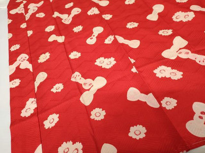 平和屋着物●長襦袢　袷　リボン　舞花　半衿刺繍　正絹　逸品　AABJ3733cs
