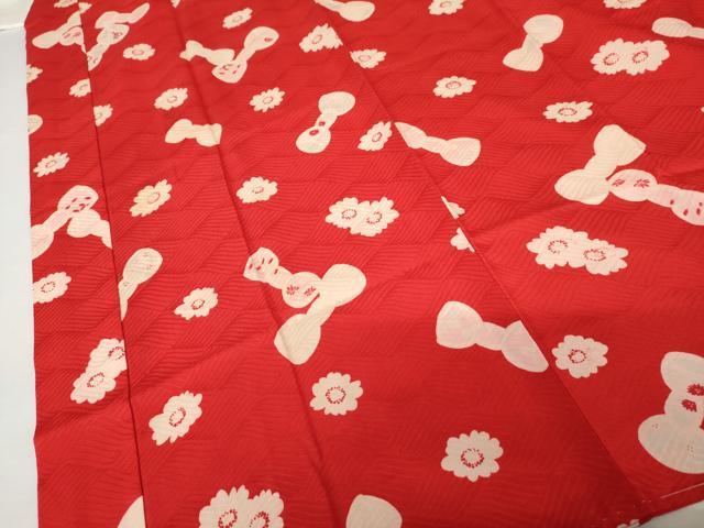 平和屋着物●長襦袢　袷　リボン　舞花　半衿刺繍　正絹　逸品　AABJ3733cs