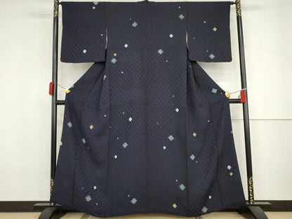 平和屋着物●訪問着　絞り　松皮菱文　正絹　逸品　AABJ3735cs