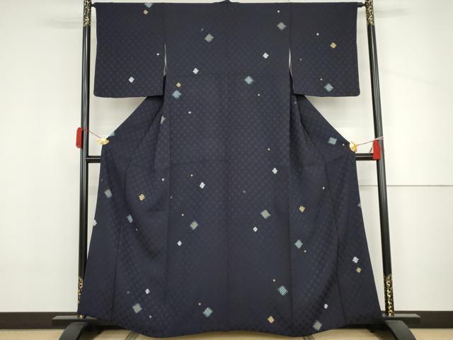 平和屋着物●訪問着　絞り　松皮菱文　正絹　逸品　AABJ3735cs