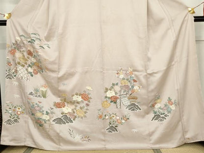 平和屋着物●訪問着　刺繍　流水松竹梅文　金糸　金彩　ますいわ屋扱い　正絹　逸品　AABJ3741cs