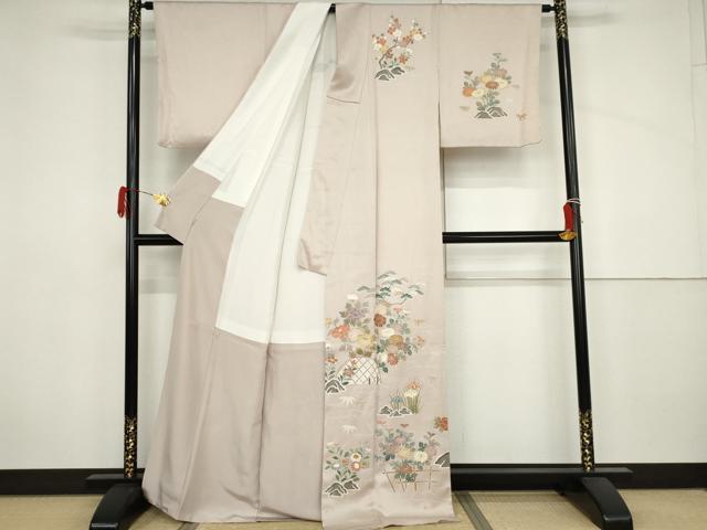 平和屋着物●訪問着　刺繍　流水松竹梅文　金糸　金彩　ますいわ屋扱い　正絹　逸品　AABJ3741cs