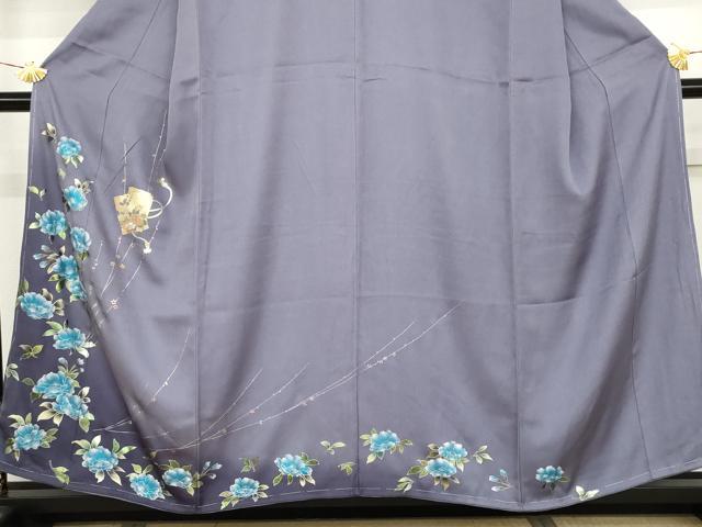 平和屋着物●訪問着　螺鈿　草花文　暈し染め　金彩　正絹　逸品　未使用　AABJ3742cs