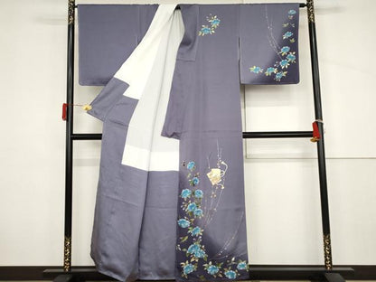 平和屋着物●訪問着　螺鈿　草花文　暈し染め　金彩　正絹　逸品　未使用　AABJ3742cs