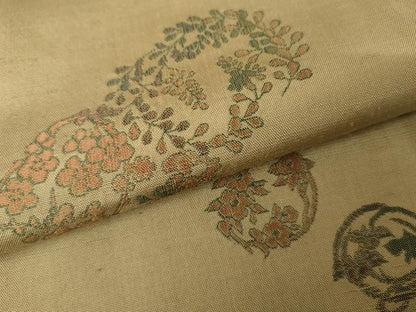 平和屋着物●京の名門・菱屋六右ェ門　紬　花丸文　やまと誂製正絹　逸品　AABJ3743cs