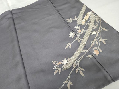 平和屋着物●訪問着　鬘帯扇面花文　金彩　正絹　逸品　未使用　AABJ3745cs