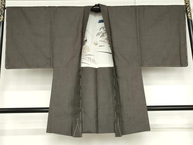 平和屋着物○男性 紬 アンサンブル 亀甲柄 正絹 逸品 未使用 AABJ3746cs