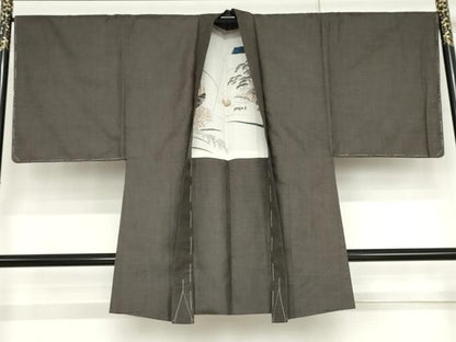 平和屋着物●男性　紬　アンサンブル　亀甲柄　正絹　逸品　未使用　AABJ3746cs