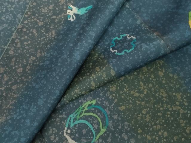 平和屋着物●本場大島紬　染大島　兎　雪輪　正絹　逸品　AABJ3747cs