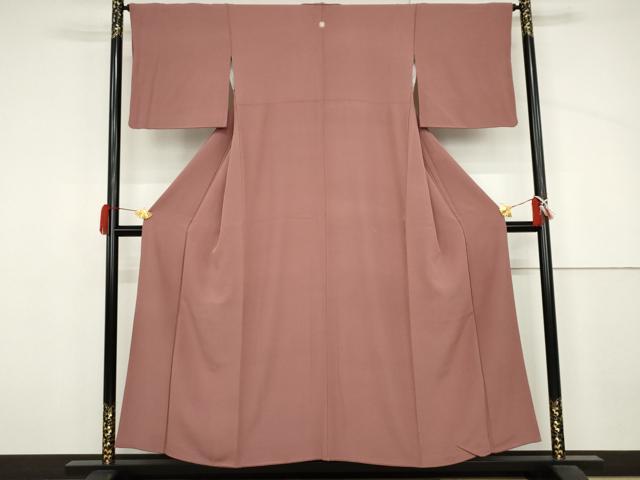 平和屋着物●上質な色無地　退紅色　正絹　逸品　AABJ3749cs