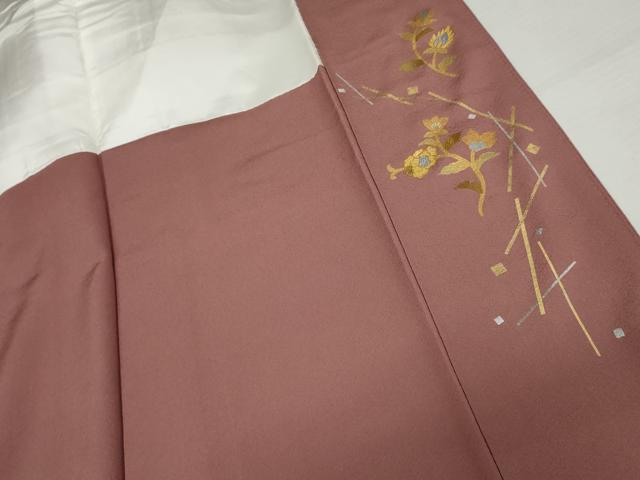 平和屋着物●上質な色無地　退紅色　正絹　逸品　AABJ3749cs