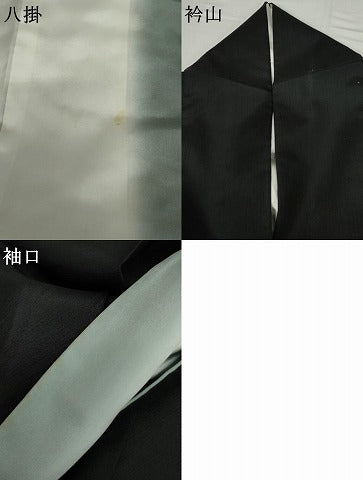 平和屋着物●訪問着　紬地　跳び兎　黒地　正絹　逸品　AABJ3750cs
