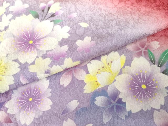 平和屋着物●豪華振袖　舞花文　暈し染め　正絹　逸品　AABJ3752cs