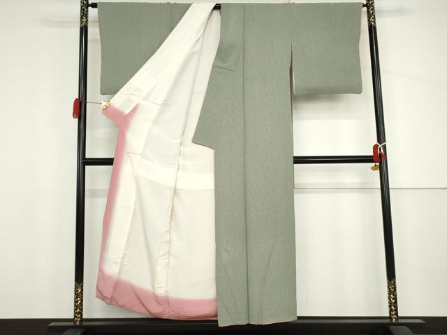平和屋着物●世界的人形師　辻村寿三郎　ジュサブロー　小紋　枝花文　正絹　逸品　AABJ3756cs