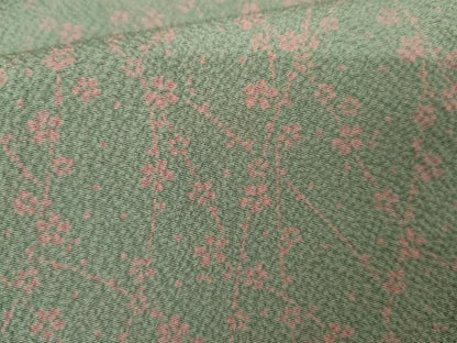 平和屋着物●世界的人形師　辻村寿三郎　ジュサブロー　小紋　枝花文　正絹　逸品　AABJ3756cs