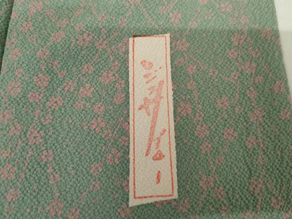 平和屋着物●世界的人形師　辻村寿三郎　ジュサブロー　小紋　枝花文　正絹　逸品　AABJ3756cs
