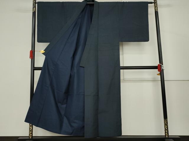 平和屋着物●男性　紬　アンサンブル　格子　正絹　逸品　AABJ3762cs