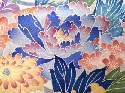 平和屋着物●豪華振袖　飾花文　暈し染め　金銀彩　正絹　逸品　AABJ3776cs