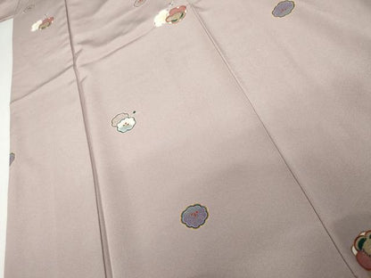平和屋着物●上質な小紋　舞梅文　金彩　正絹　逸品　AABJ3779cs