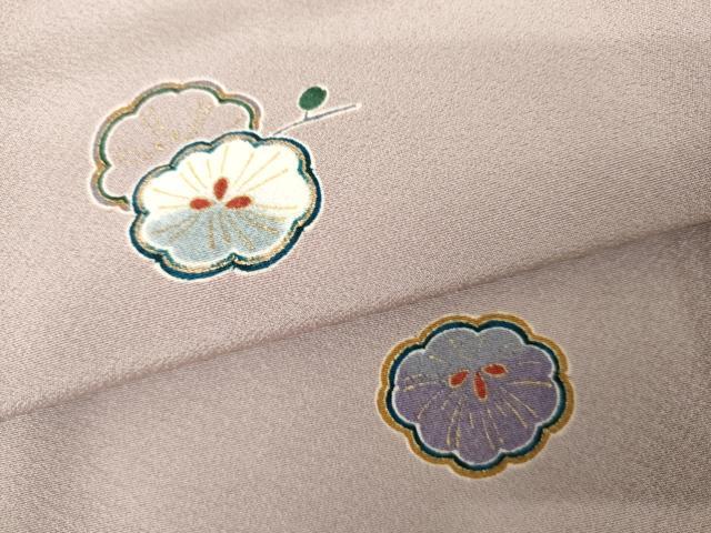 平和屋着物●上質な小紋　舞梅文　金彩　正絹　逸品　AABJ3779cs