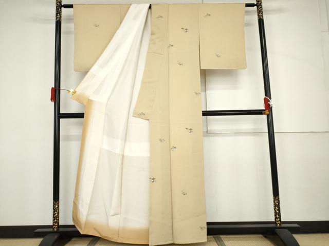 平和屋着物●上質な小紋　友禅　枝花文　正絹　逸品　未使用　AABJ3781cs
