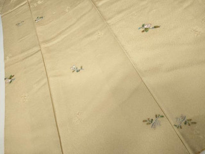 平和屋着物●上質な小紋　友禅　枝花文　正絹　逸品　未使用　AABJ3781cs