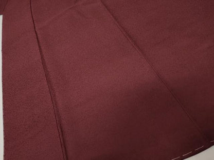 平和屋着物●上質な色無地　紋意匠　暗紅色　正絹　逸品　未使用　AABJ3782cs