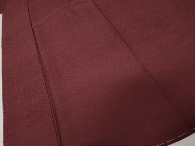 平和屋着物●上質な色無地　紋意匠　暗紅色　正絹　逸品　未使用　AABJ3782cs