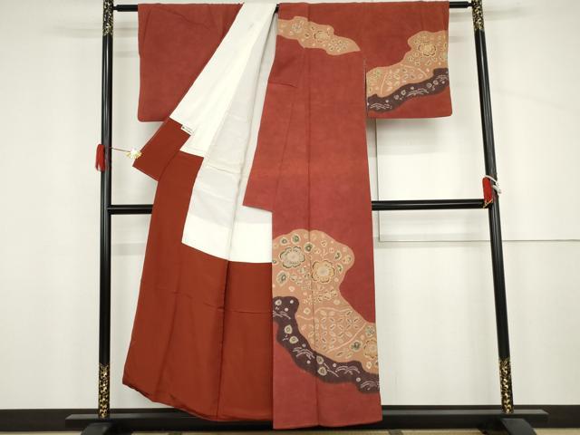 平和屋着物●訪問着　辻が花　絞り　暈し染め　正絹　逸品　AABJ3783cs