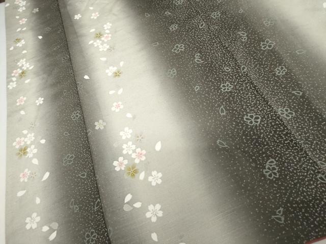 平和屋着物●上質な小紋　お召ちりめん　桜間道　暈し染め　金彩　正絹　逸品　AABJ3785cs