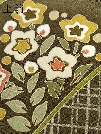 平和屋着物●訪問着　エ霞草花文　暈し染め　金彩　鬼しぼ縮緬　正絹　逸品　AABJ3799cs