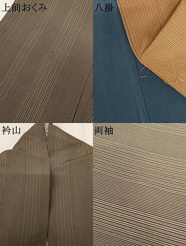 平和屋着物●上質な小紋　縞　正絹　逸品　AABJ3800cs