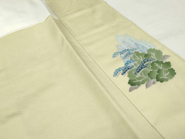 平和屋着物●手描友禅　奥田秀水　訪問着　松竹梅風景文　暈し染め　正絹　逸品　AABJ3808cs