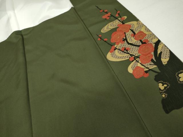平和屋着物●訪問着　流水に枝梅　金彩　正絹　逸品　AABJ3810cs
