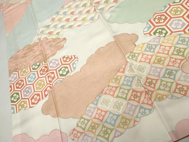 平和屋着物●訪問着　駒刺繍　雲重ね吉祥文　金彩　正絹　逸品　AABJ3811cs