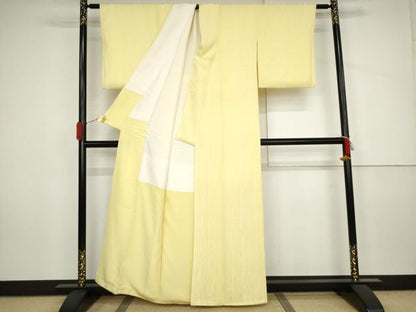 平和屋着物●お召　笹竹文　正絹　逸品　AABJ3814cs