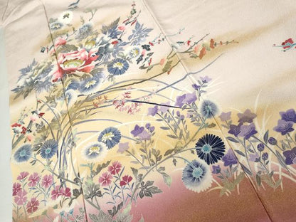 平和屋着物●訪問着　枝花文　暈し染め　金彩　正絹　逸品　AABJ3815cs