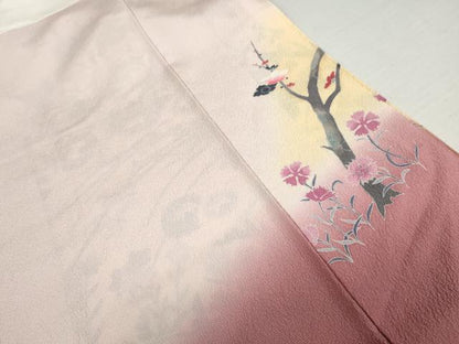 平和屋着物●訪問着　枝花文　暈し染め　金彩　正絹　逸品　AABJ3815cs