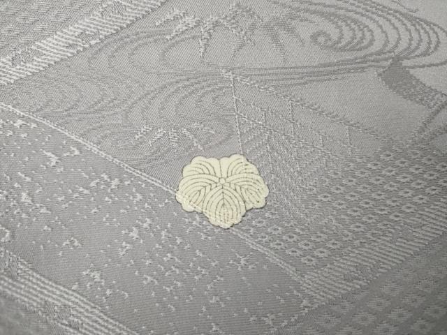 平和屋着物●上質な色無地　絵巻御所車地紋　藤色　正絹　逸品　AABJ3821cs