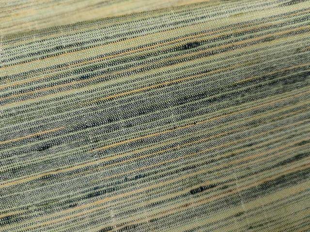 平和屋着物●上質な紬　横段文　正絹　逸品　AABJ3822cs