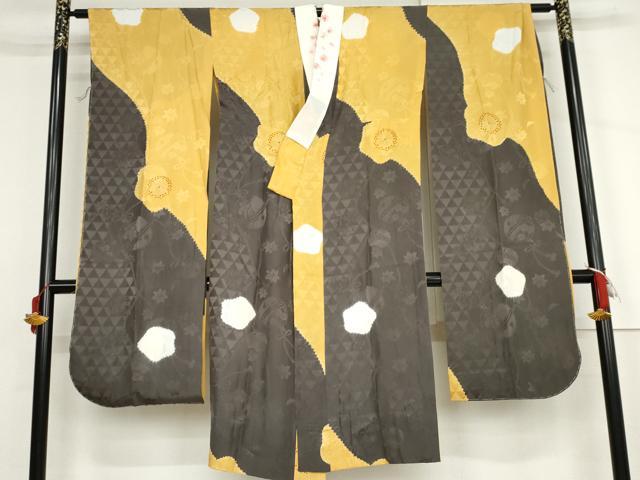 平和屋着物●振袖用長襦袢　無双仕立て　絞り　舞梅　金彩　半衿刺繍　正絹　逸品　AABJ3826cs