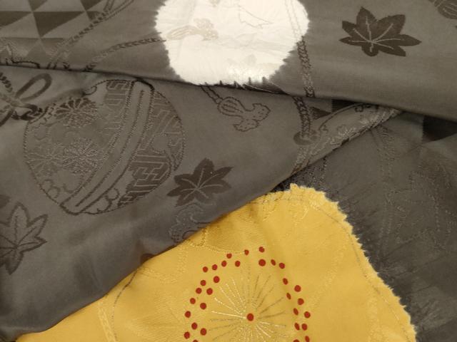 平和屋着物●振袖用長襦袢　無双仕立て　絞り　舞梅　金彩　半衿刺繍　正絹　逸品　AABJ3826cs