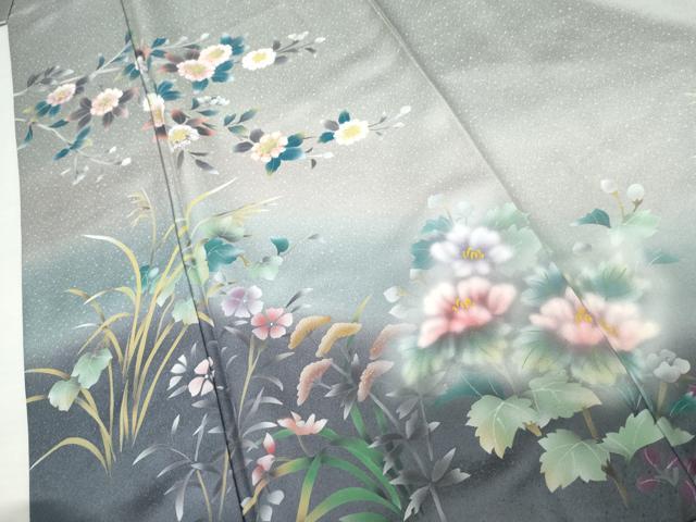 平和屋着物●訪問着　手描き　枝花文　暈し染め　正絹　逸品　AABJ3828cs