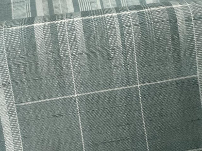平和屋着物●上質な紬　格子　正絹　逸品　AABJ3833cs