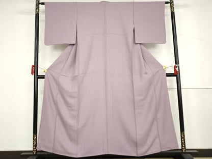 平和屋着物●上質な色無地　紋意匠　浅紫色　正絹　逸品　AABJ3840cs